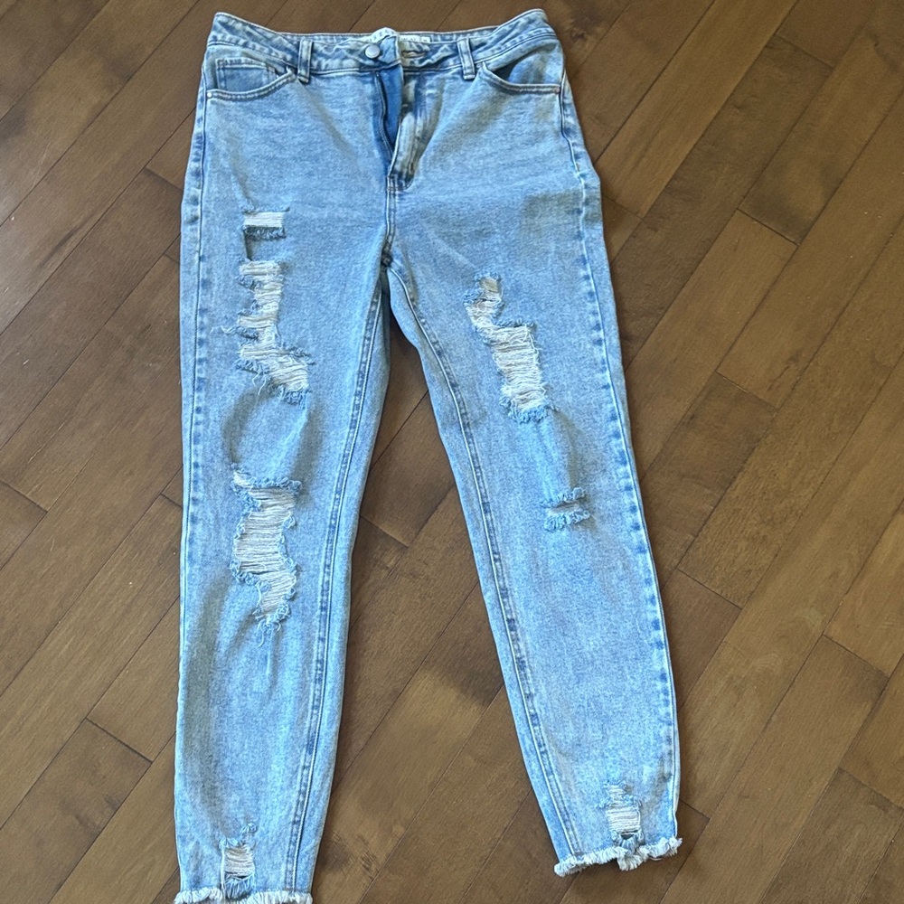 Tinseltown Light Blue Distressed Skinny Jeans